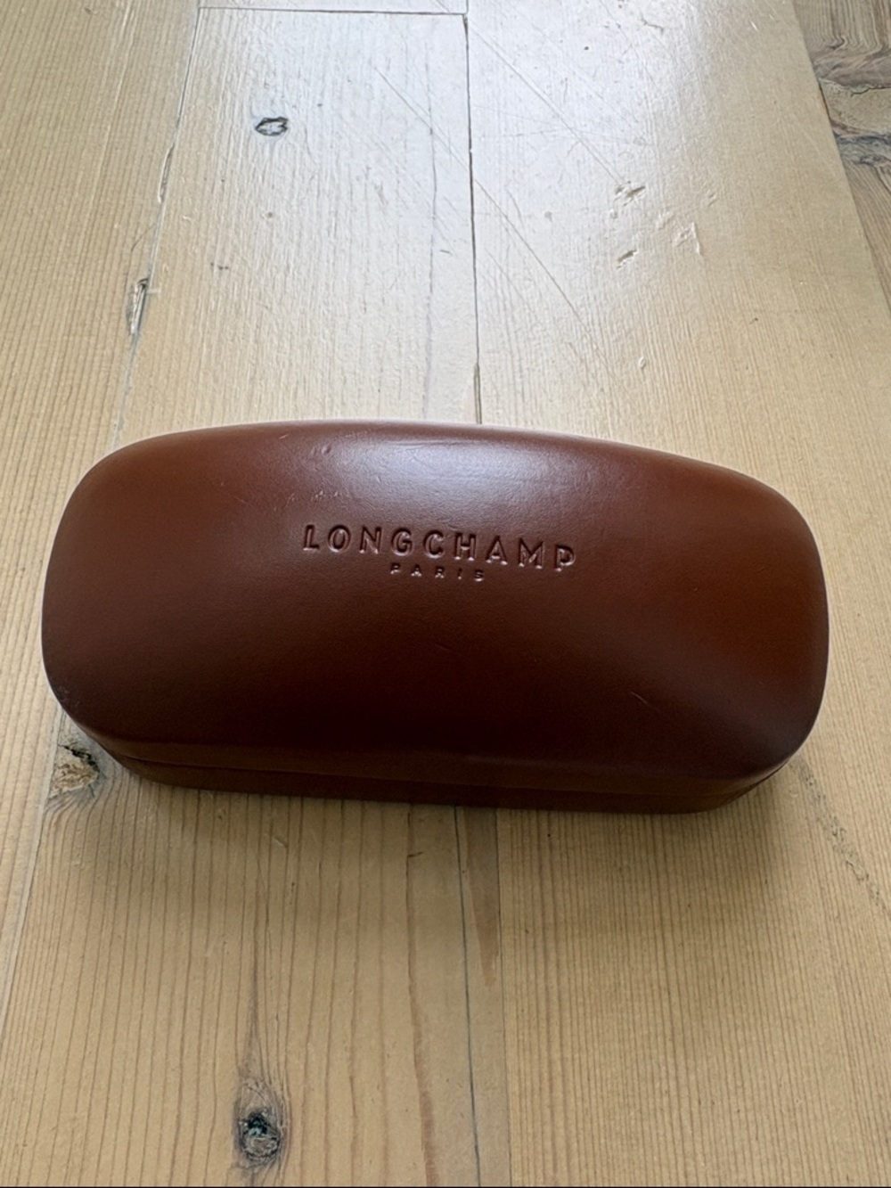 Longchamp Brown Leather Sunglasses / Glasses Case